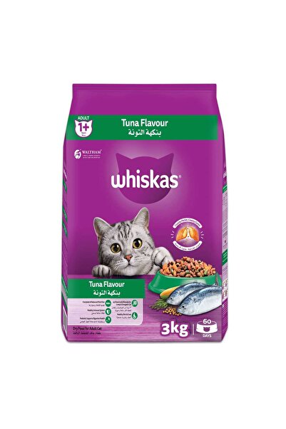 Whiskas طعام جاف بنكهة التونة للقطط البالغة من عمر سنة فما فوق، 3 كجم