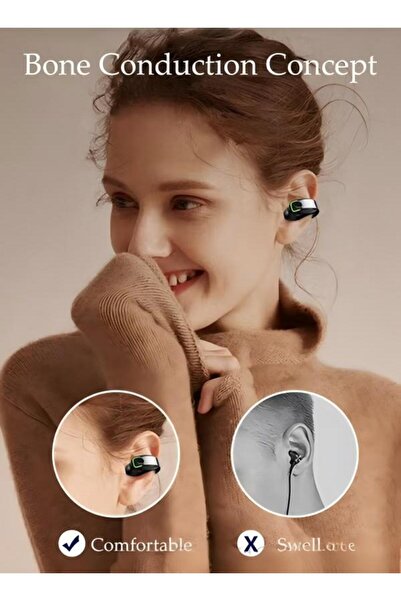 DOMEET IPX4 Waterproof Wireless Open-Ear Bone Conduction Ear Clip Bluetooth 5.3 Headphones