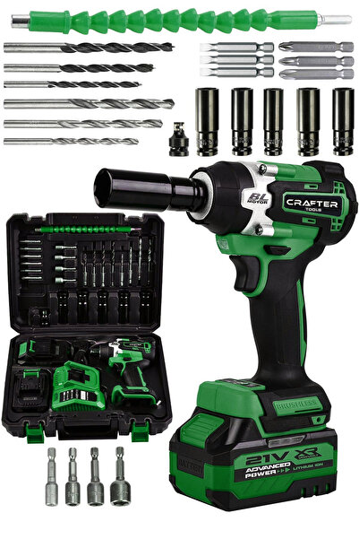 CRAFTERTOOLS 21V 450 Nm Şarjlı Torklu Somun Sıkma Bijon Sökme Kömürsüz Matkap