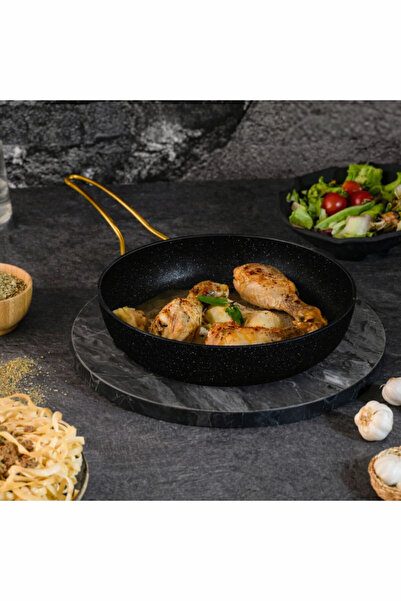 EVREN MUTFAK 26 cm Goldstone Ezme Series Pan, Non-Stick Frying Pan 1.8 Lt (Go...