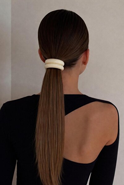 Katia&Bony Oval bone accessory rubber buckle ecru