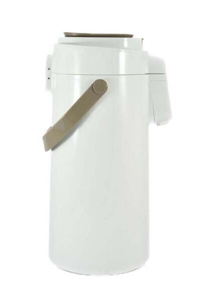 AVCI HOME MAKER Tea & Coffee Vacuum Flask With Pump, Insulated Double Wall Glass, 3 Litre Capacity, White