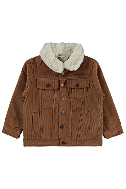Civil Boys İçi Polarlı Düğmeli Kadife 10-13 Yaş Ceket - Kahve 11-12 Yaş