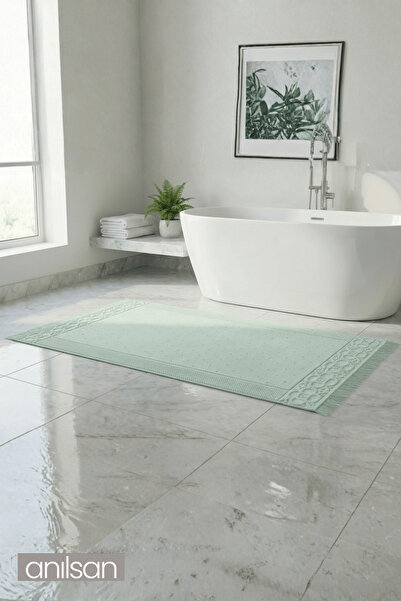 Anılsan Fesun Mint Green Foot Towel - 70X130Cm, 690Gr, 100% Cotton, Spa and Hotel Bath Mat, Daily Use