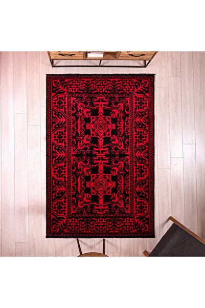 Evidea Soft Arzen Afgan Desenli Halı - Kırmızı - 160x230 cm
