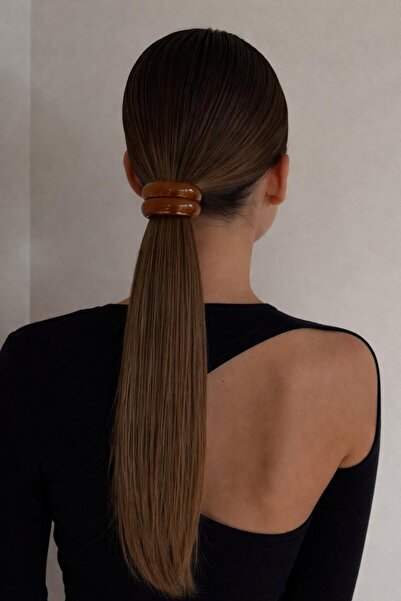 Katia&Bony Oval Rubber Buckle with Bone Accessories Brown