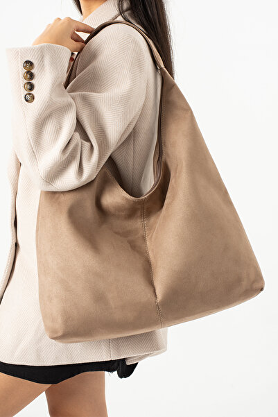 Berlin bags Γυναικεία τσάντα ώμου Velora Suede μεγάλου μεγέθους με εσωτερική ...