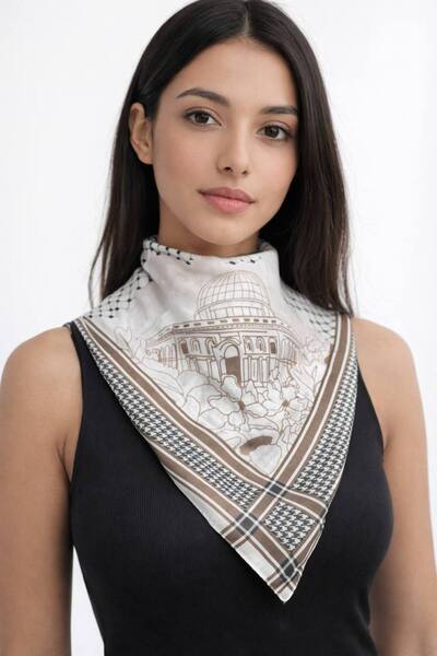 ALDAIYR Palestine Themed Scarf 50X50 Unisex Suitable for Daily Use Pashmina Shawl Keffiyeh Palestine Flag