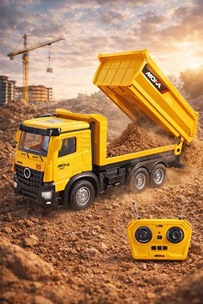 hak-iş oyuncak Kumandalı Şarjlı Ful Fonksiyon Damperli Kamyon