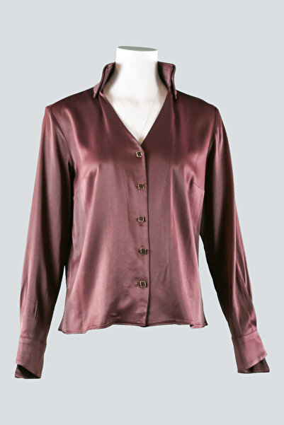 IDYL Stand-Up Collar Satin Blouse