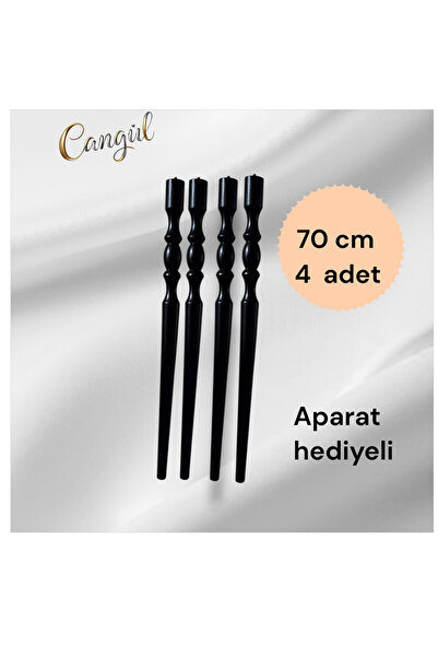 cangül ahşap 70 cm siyah masa ayağı torna 4 adet lüks cnc(demir aparatlı)