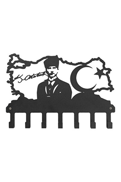 METLORA ATATÜRK Cumhuriyet İmzası Dekoratif Anahtar Askılığı | Duvara Monte |...