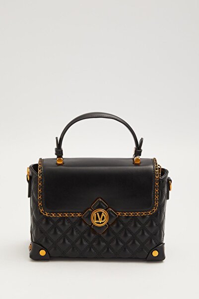 Levidor Black Handbag with Corner Detail