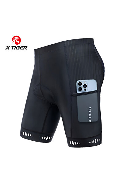 Choice سروال ركوب الدراجات القصير X-TIGER للرجال مع جيوب للهاتف وحشوة 5D مقاو...