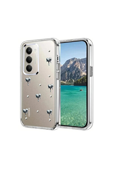 UnDePlus Xiaomi Redmi 15 4g Case Transparent with Embossed Shiny Pattern Bow Cover