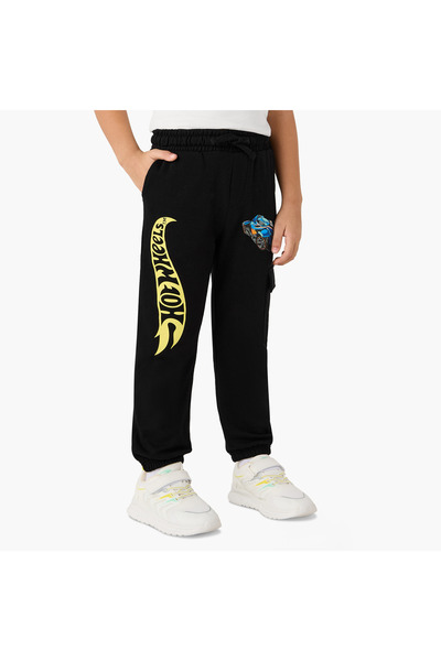 mattel Hot Wheels Print Joggers with Drawstring Closure and Pockets