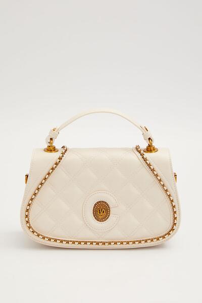 Levidor Cream oval model handbag