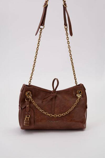 Levidor Τσάντα ώμου μοντέλο DARK BROWN Bow