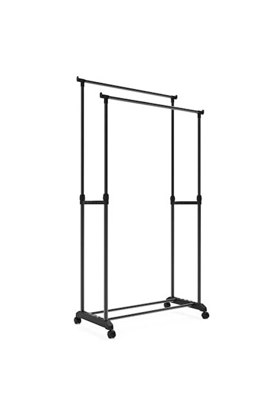 Perilla Cuier de haine autoportant, Perilla® HS2, Dublu, 42 x 80 x 88 -153 cm, Negru