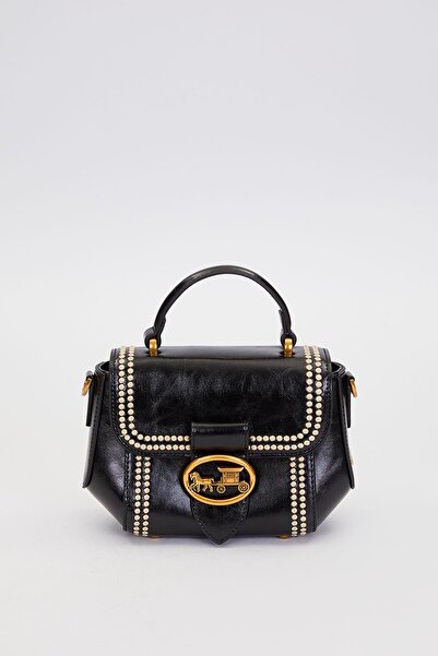 Levidor Black Edge Patterned Stitched Handbag