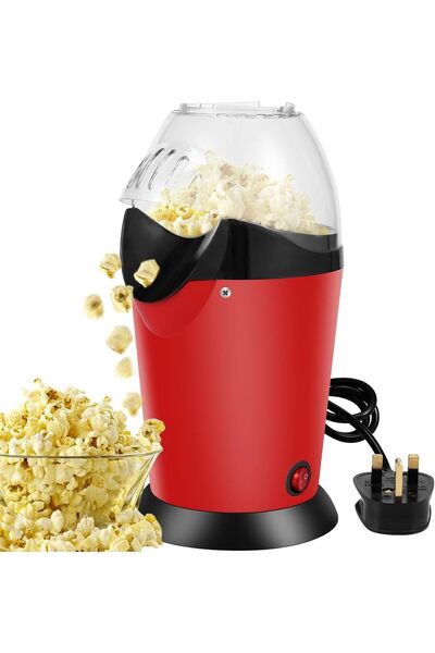 LC ماكينة صنع الفشار الكهربائية بقوة 1200 واط، تعمل بالهواء الساخن، سريعة التحضير، مناسبة للاستخدام المنزلي والمطبخ، لون أحمر