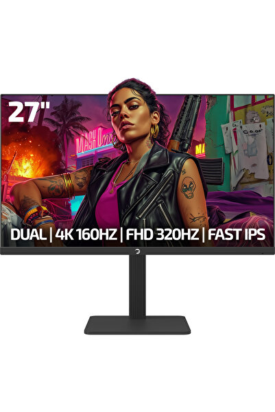 GamePower Kaze Dual 27'' 0.5Ms 4K 160Hz - FHD 320Hz Fast IPS Pivot Dual Mod G...