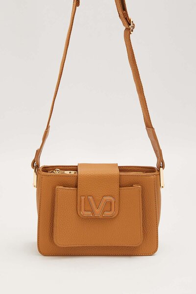 Levidor Brown Shoulder Bag with Front Pocket Detail