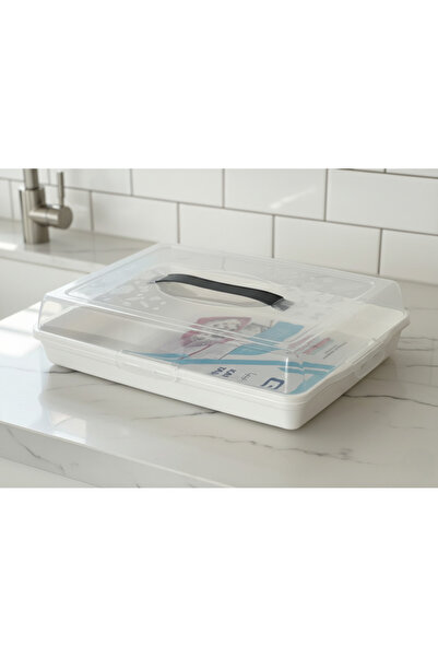 Elista Rectangular Pastry Transport Container with Lockable Lid 45X30X10 cm