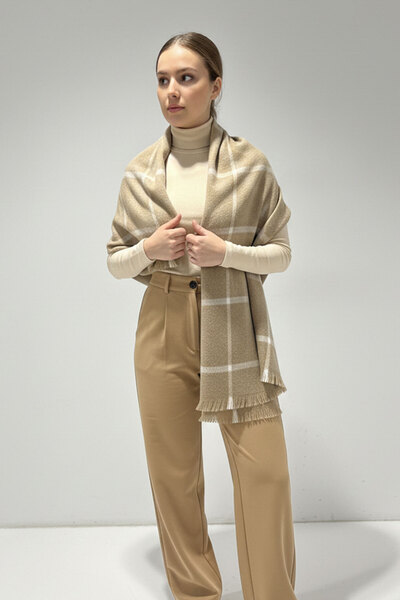 Bigdart Women's Soft Textured Thick Shawl Scarf 15951 - Stone