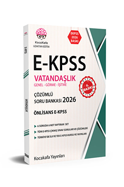 Kocakafa Yayınları EKPSS Önlisans Vatandaşlık Çözümlü Soru Bankası Genel-Görm...