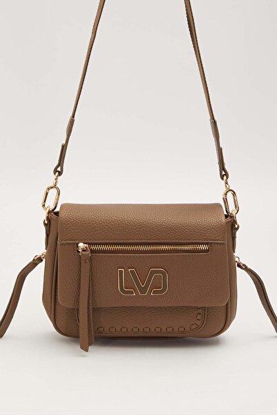 Levidor Geantă de umăr Camel cu detaliu cu fermoar frontal