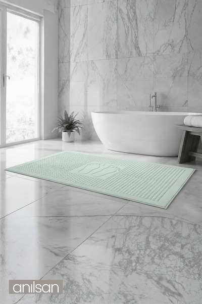 Anılsan Zivra Mint Green Foot Towel - 70X130Cm, 790Gr, 100% Cotton, Spa and Hotel Bath Mat, Daily Use