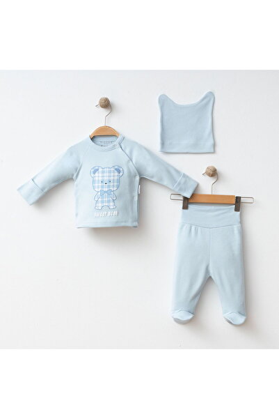 Gümüş Baby Kids Set of 3 Baby Boys with Self-Printing Gloves