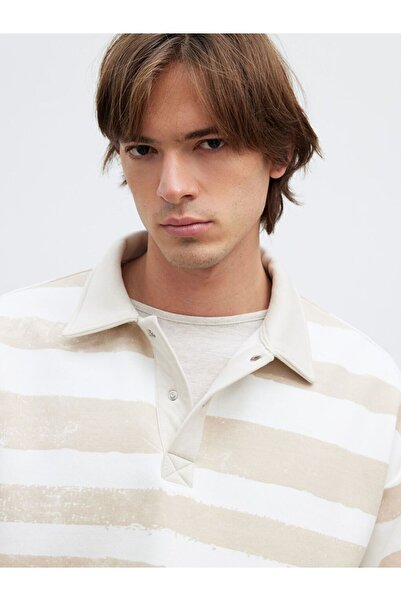 LC Waikiki Lcw Vision Polo Neck Striped Men's Sweatshirt