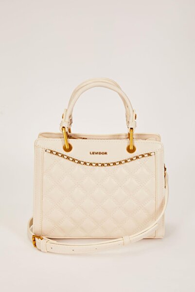 Levidor Cream Double Compartment Quilted Handbag