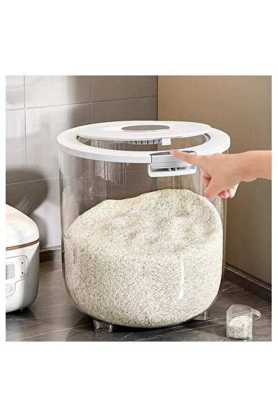 Arabest Rice Container Clear Rice Dispenser Airtight Pet Food Storage Contain...