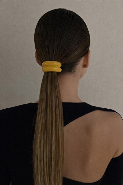 Katia&Bony Oval bone accessory rubber buckle yellow