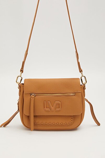 Levidor Чанта за рамо с цип отпред и детайли от кафе