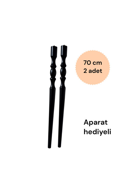 cangül ahşap 70 cm siyah masa ayağı torna cnc lüks 2 adet(aparat hediyeli)
