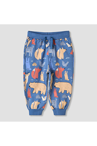 Juniors Boys Joggers with Animal Print - Cotton - Drawstring Waist