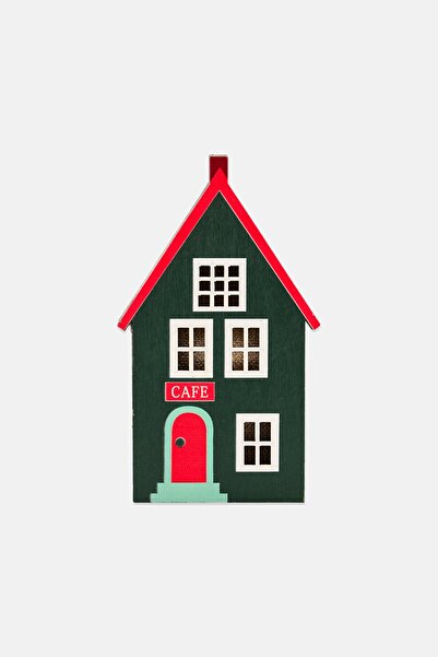 Muy Mucho Colorful Wooden House With Lights, Green