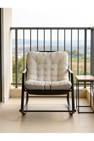 Tiokkss كرسي هزاز كبير الحجم، وسادة سميكة، مريح للاستخدام الداخلي والخارجي، م...