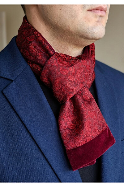 Exve Exclusive Eșarfă elegantă cu model Tona Ton roșu, eșarfă cu două fețe, șal pentru bărbați tricotaj cu striații