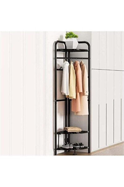 Türkiye Minimalist Black Corner Rack – Perfect Blend of Function & Style for Organizing Clothes, Blankets,
