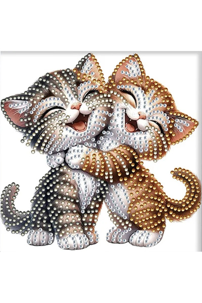 Artzone Elmas Boyama Seti - Sayılarla Boyama - 20x20cm - Sevimli Kediler