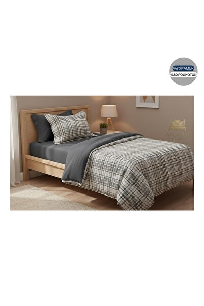 ayçiçek home TEK KİŞİLİK NEVRESİM TAKIMI 120/200 LASTİKLİ ÇARŞAF YORGAN 150/2...