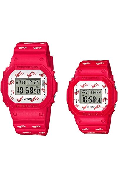 Casio Sport Watch for Women, Quartz Movement, Digital Display, Red Resin Strap-LOV-20B-4DR
