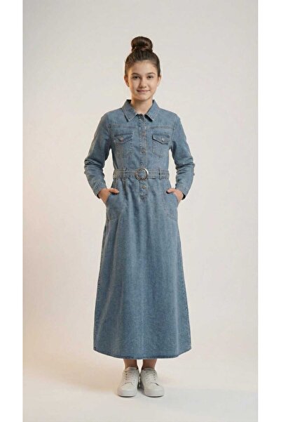 Ysferbutik Girl's Denim Dress, Please Choose One Size Larger