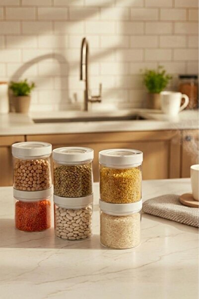 Atbyhome وعاء تخزين طعام زجاجي من البوروسيليكات محكم الإغلاق بتفريغ الهواء من لينجو، سعة 850 مل، عبوة من 6 قطع