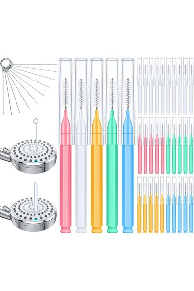 Yelajoy طقم تنظيف رؤوس الدش متعدد الألوان مكون من 40 قطعة، إبر من الفولاذ الم...